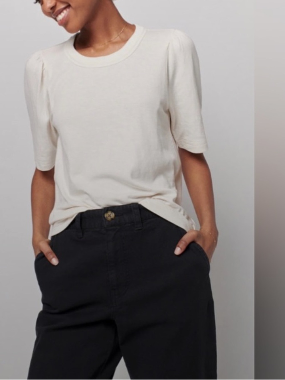 Faherty Cloud Puff Sleeve T-shirt
